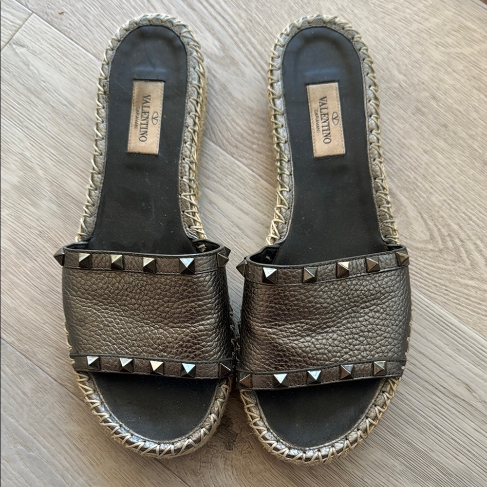 Valentino Silver Studded Sandals